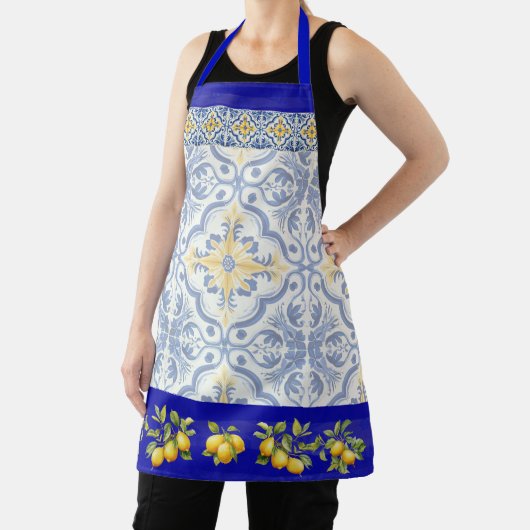 Hübsch Talavera Tile All-over Print Schürze Lemons (InSitu)