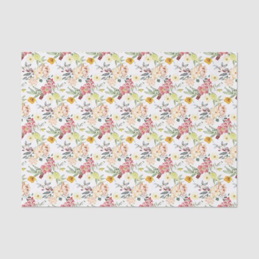 Hübsch Tan Floral Seidenpapier (Vorderseite)