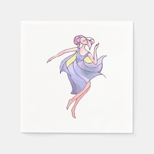 Hübsch Tancing Ballerina Napkins Serviette (Vorderseite)
