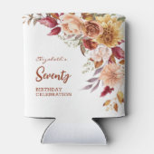 Hübsch Terracotta Herbst Blumengrün Geburtstag Dosenkühler (Rückseite)