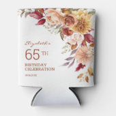 Hübsch Terracotta Herbst Floral Botanischer Geburt Dosenkühler (Vorderseite)