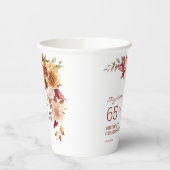 Hübsch Terracotta Herbst Floral Botanischer Geburt Pappbecher (Links)