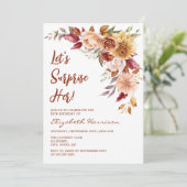 Hübsch Terracotta Herbstflorale Überraschung Gebur Einladung (Stehend Vorderseite)