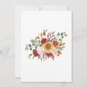 Hübsch Terracotta Herbstflorale Überraschung Gebur Einladung (Rückseite)
