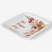 Hübsch Terracotta Herbstflorale Überraschung Gebur Pappteller (Gewinkelt)