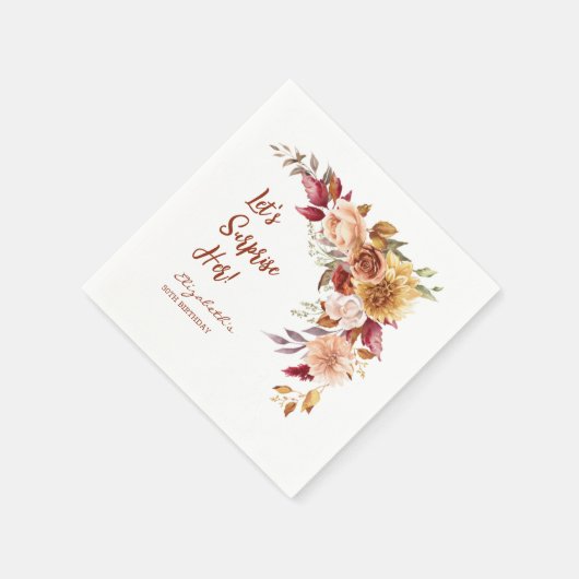 Hübsch Terracotta Herbstflorale Überraschung Gebur Serviette (Ecke)