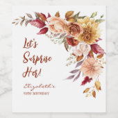 Hübsch Terracotta Herbstflorale Überraschung Gebur Weinetikett (Einzelnes Label)