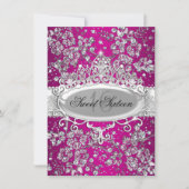 Hübsch Tiara Sparkle Blume Rosa Sweet 16 Party Einladung (Vorderseite)