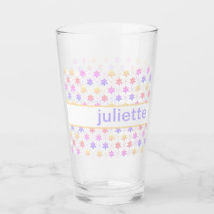 HÜBSCH TINY DAISY BLUME DRUCKPINK LILA GELB GLAS