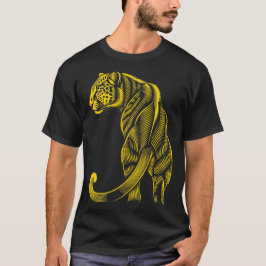 Hübsch Trendig Leopardendruck Gold T-Shirt