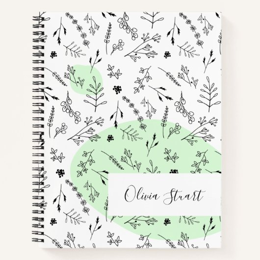 Hübsch trendy Minimalistisch Modernität Botanisch Notizblock (Vorderseite)