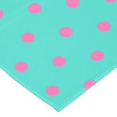 Hübsch Türkis Blau Pink Polka Dots Tischdecke (Schrägansicht)