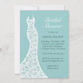Hübsch Türkis Brautdusche Einladung (Vorderseite)