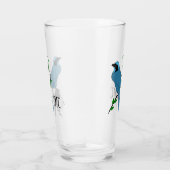 Hübsch-Türkis-Jay-Bird-Monogramm Glas (Rechts)