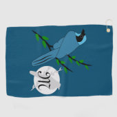 Hübsch-Türkis-Jay-Bird-Monogramm Golfhandtuch (Horizontal)