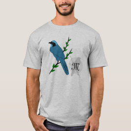 Hübsch-Türkis-Jay-Bird-Monogramm T-Shirt