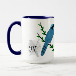 Hübsch-Türkis-Jay-Bird-Monogramm Tasse