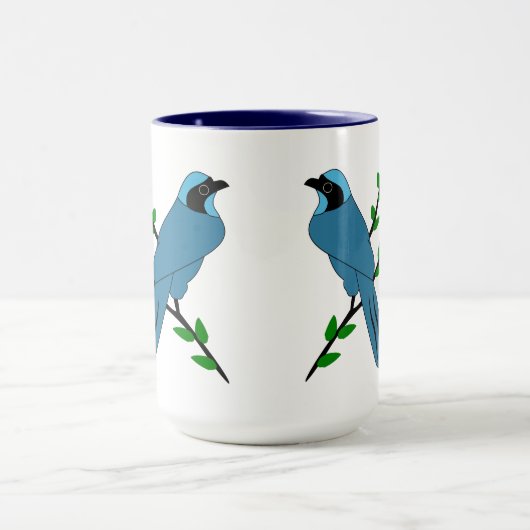 Hübsch-Türkis-Jay-Bird-Monogramm Tasse (Zentrum)