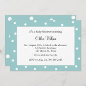Hübsch Türkis Polka Dots Einladung (Vorne/Hinten)