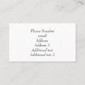 Hübsch und Beruflich Personalisiert Visitenkarte (Rückseite)