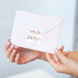 Hübsch und Chic Floral Vielen Dank Quadratischer Aufkleber