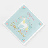 Hübsch Unicorn Aqua Gold Glitzer Baby Dusche Serviette (Ecke)