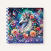 Hübsch Unicorn Girls Name Journal Sketchbook Notizblock (Vorderseite)