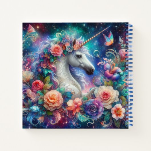Hübsch Unicorn Girls Name Journal Sketchbook Notizblock (Rückseite)