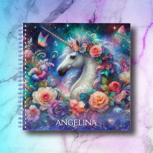 Hübsch Unicorn Girls Name Journal Sketchbook Notizblock