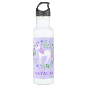 Hübsch Unicorn Lila Personalisiert Edelstahlflasche