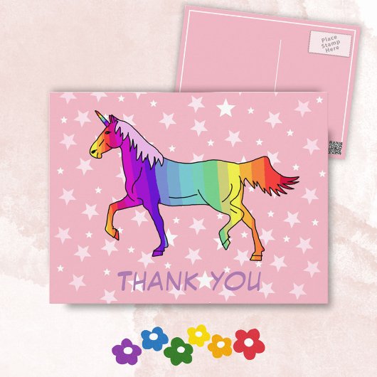 Hübsch Unicorn Stars Vielen Dank Postkarte