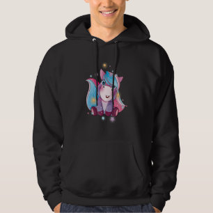 Hübsch Unicorn Watercolor Blue Pegasus Mythical Un Hoodie