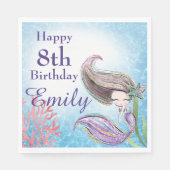Hübsch unter Meeresmeerkatze Geburtstag Serviette (Vorderseite)
