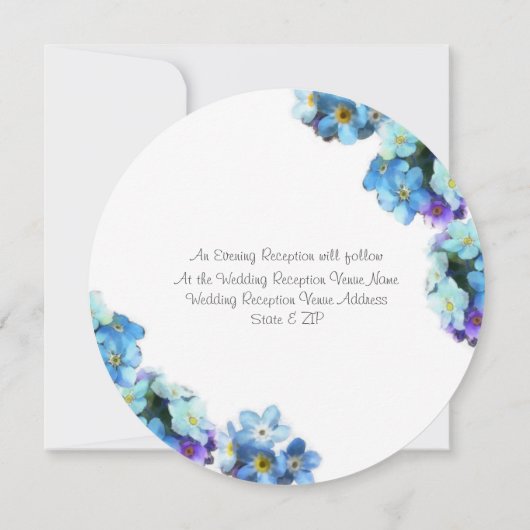 Hübsch vergessen Sie mich nicht Blume Hochzeit Einladung (Rückseite)