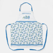 Hübsch vergessen Sie mich nicht Muster Blue Name Schürze (Vorderseite)