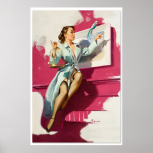 Hübsch Verschmitzt953 Vintage Elvgren Pin-Up Mädch Poster