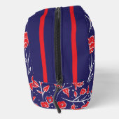 Hübsch Vibranly Red Blue Floral Personalisiert Waschbeutel (Rechts)