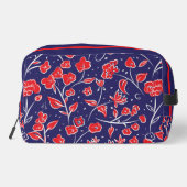 Hübsch Vibranly Red Blue Floral Personalisiert Waschbeutel (Rückseite)