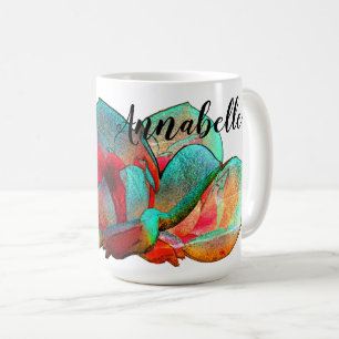 Hübsch viele Farben Magnolia Blume personalisiert Kaffeetasse