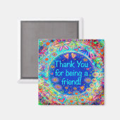 Hübsch Vielen Dank Freunde Inspirivity Blue Floral Magnet (Vorderseite/Rückseite)