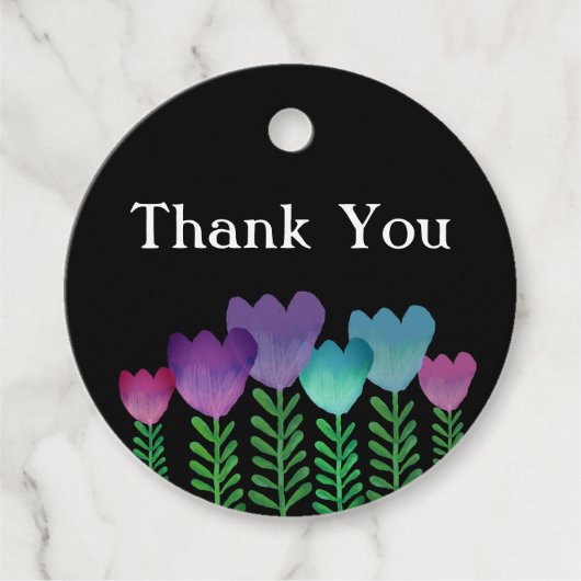 Hübsch vielen Dank, Herr Floral Geschenkanhänger (Vorderseite)