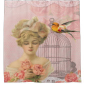 Hübsch Vintag, elegant Viktorianisch, Collage Duschvorhang (Vorderseite)