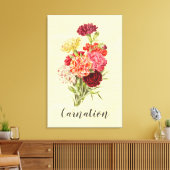 Hübsch Vintage Carnation Bouquet Leinwanddruck (Insitu (Wohnzimmer))