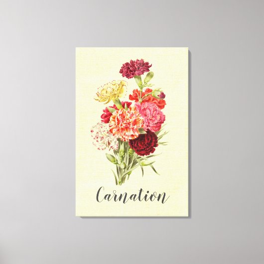 Hübsch Vintage Carnation Bouquet Leinwanddruck (Vorderseite)
