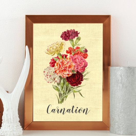 Hübsch Vintage Carnation Bouquet Poster