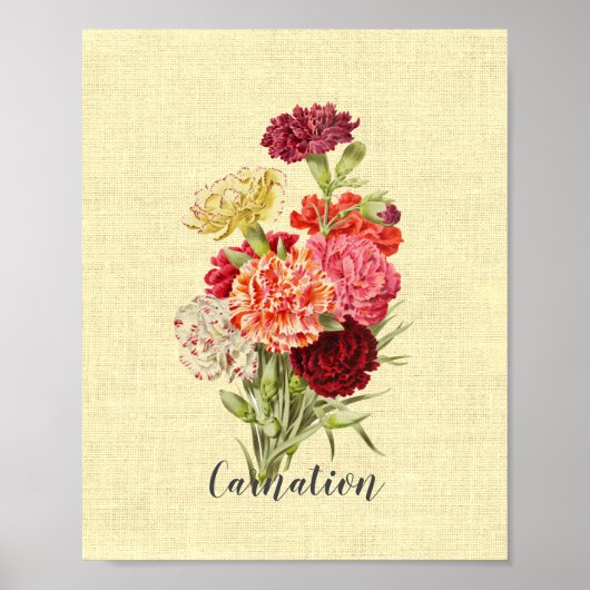 Hübsch Vintage Carnation Bouquet Poster (Vorne)
