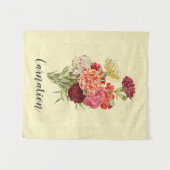 Hübsch Vintage Carnation Bouquet Wandteppich (Vorderseite (Horizontal))