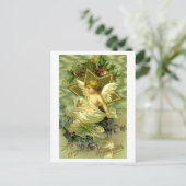 Hübsch Vintage Christmas Cherub Postkarte (Stehend Vorderseite)