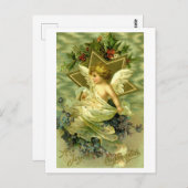 Hübsch Vintage Christmas Cherub Postkarte (Vorne/Hinten)