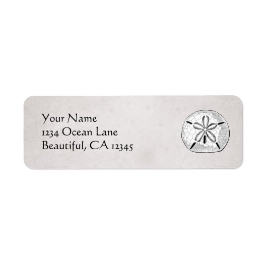 Hübsch Vintager Sand Dollar Seashell Beach Adresse (Vorne)